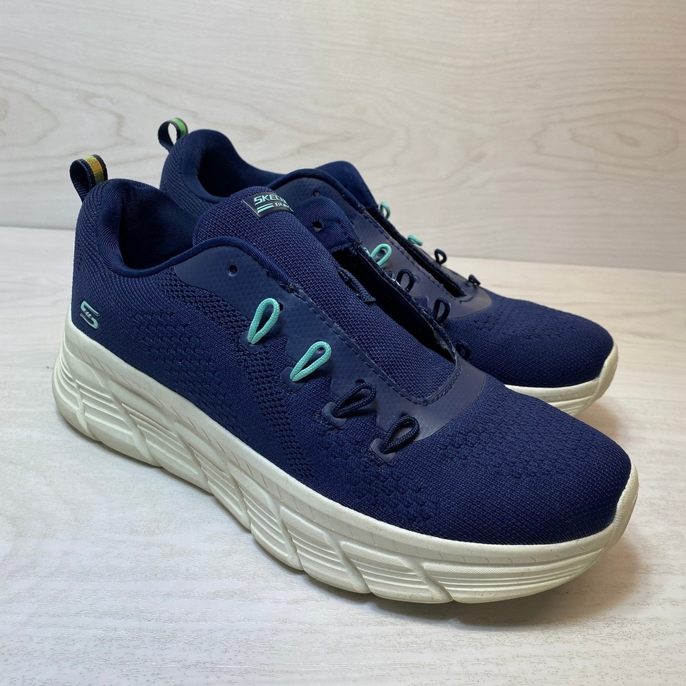 Skechers Womens 8.5 BOBS Sport B Flex Sneaker Navy Mesh Slip On 117382 NVY